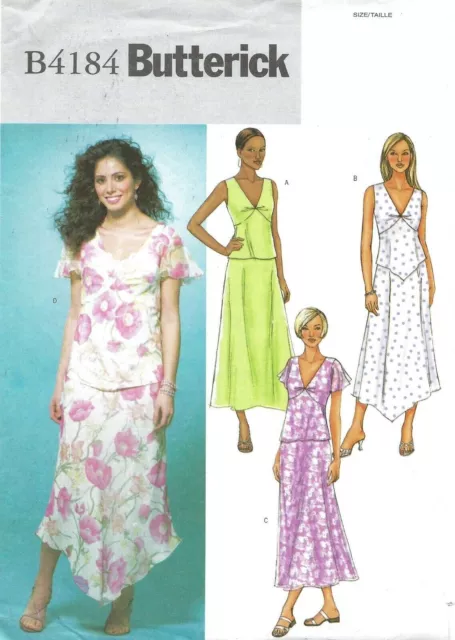 V👗4184 Patron Butterick  Creations Jupe Blouse Droit/Asymetrique  42 Au 46