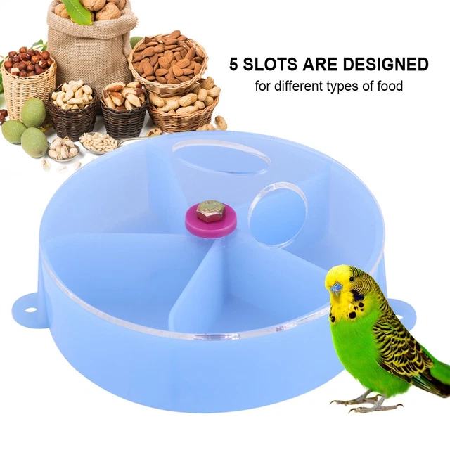 Bird Pet Foraging Feeder Food Wheel Feeding Storage Box Giocattolo Bl DB3