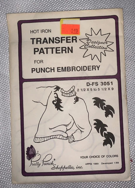 Bonito Punzón Bordado Hierro Patrón De Transferencia De Color 3051 Acentos De Suéter C2 '87