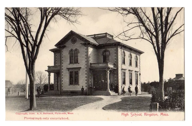 Pre 1906 Kingston Massachusetts*High School*Copyright 1898 A S Burbank*Unused