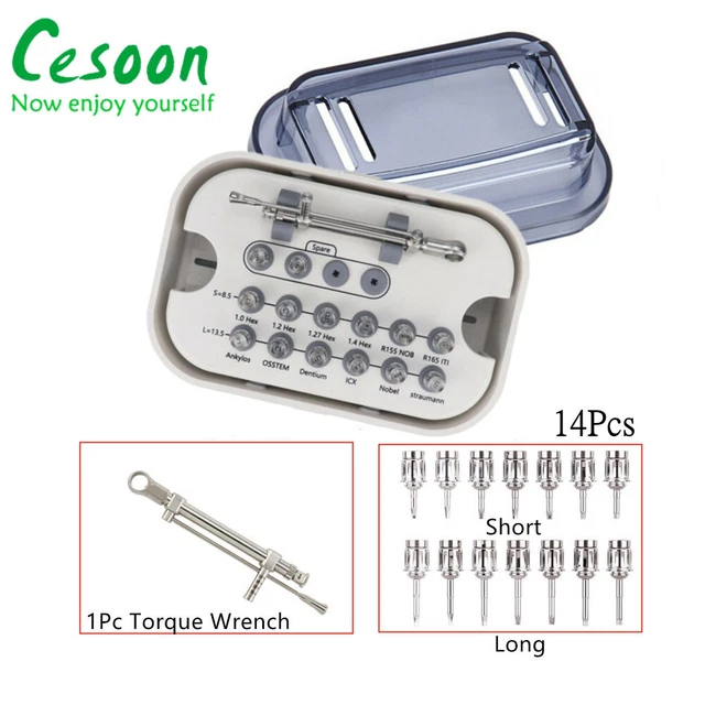 Dental Universal Implant Restoration Tool Kit Torque Screwdrivers Wrench Ratchet