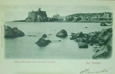VG 1902 VEDUTA DELLA RIVA COLLE ROVINE DEL CASTELLO ACI CASTELLO 