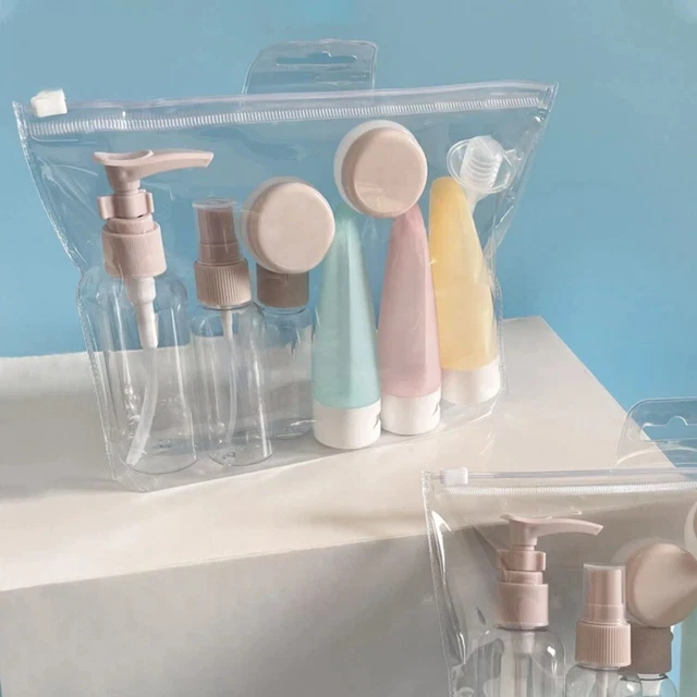 Botellas de gel cosméticos en aerosol recargable tubo líquido embotellado botella de perfume conjunto