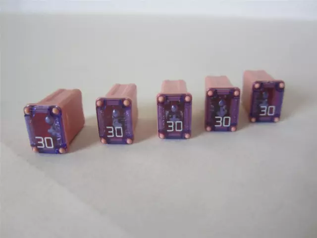 5 savings lot of 30 Amp Pink Little Fuse Littelfuse Low Profile FMX 25A15008