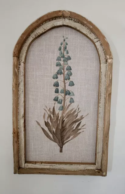 Farmhouse/French Country Floral Linen & Wood Wall Hanging 18 x 30