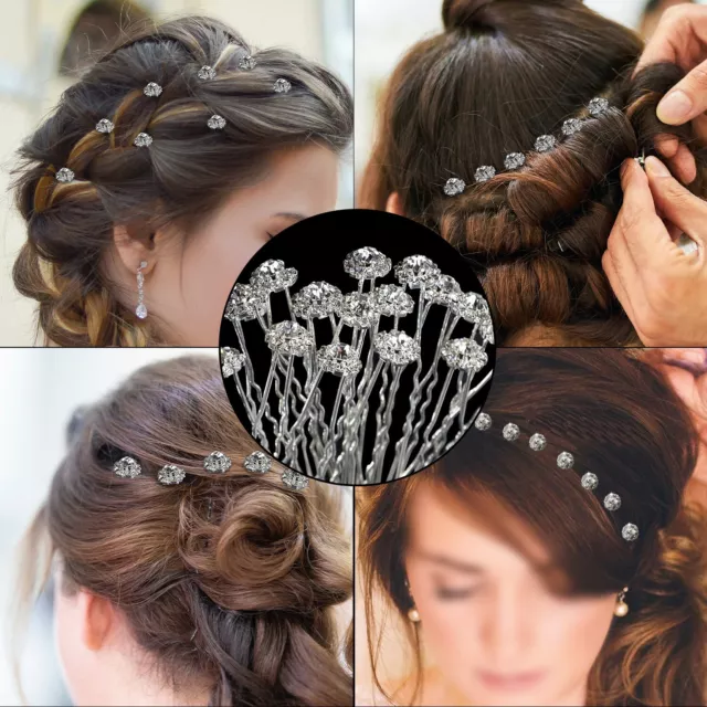 10 x spille per capelli cristallo diamantato ballo di sposa festa donna clip per capelli accessorio