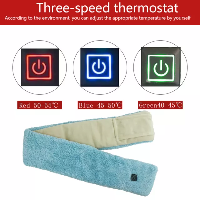 fr Plush Electric Heated Scarf 5V 3 Gears USB Heating Pad Neck Wrap for Women Me