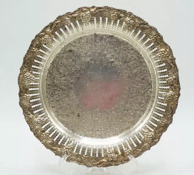 Sheffield Reproduction 1847 Filigree Tray Silver Plate on Copper