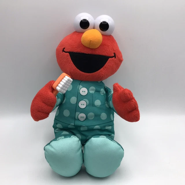 ELMO SESAME STREET Brushy Tooth Brush Talking 13" Plush Stuffed Animal