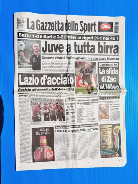 Zeitschrift Dello Sport 4 August 2000 Juventus Vince Trophäe Moretti - Emerson