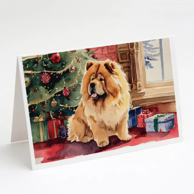 Chow Chow Christmas Greeting Cards and Envelopes Pack of 8 DAC1332GCA7P
