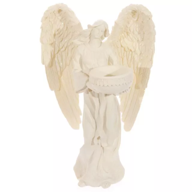 Figura De Ángel De La Guarda Portavelas De Té Blanco Decoración Del Hogar 23cm