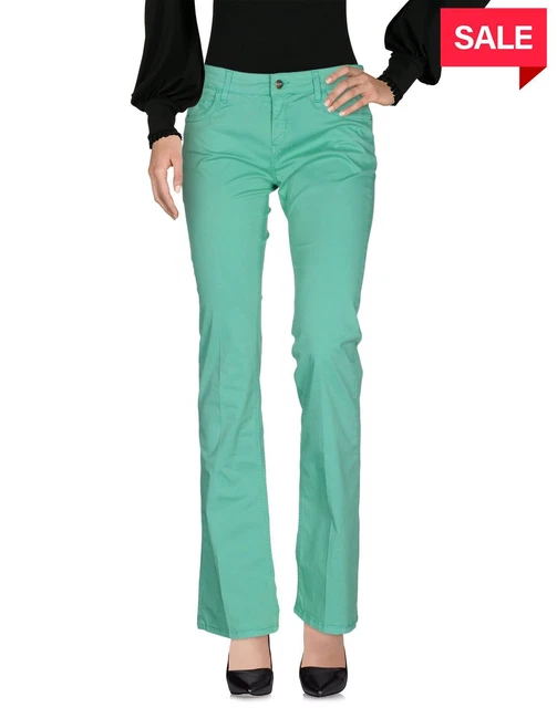 RRP €140 MANILA GRACE Pantaloni Taglia 28 Indumento Elasticizzato Tintura Mosca Made in Italy