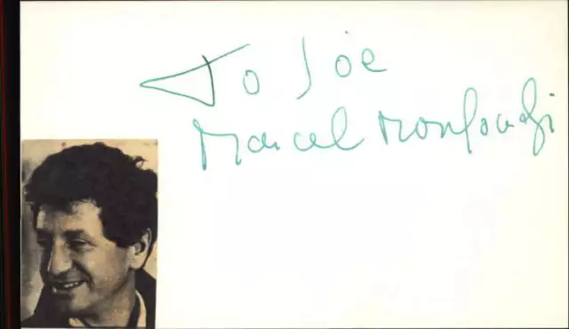 Marcel Mouloudji D.1994 French Actor / Singer Signed 3" x 5" Index Card