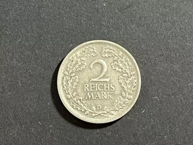 2 Reichsmark, Deutsches Reich, 1926, D, Silbermünze