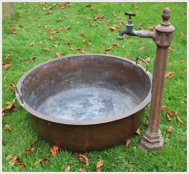 Brunnen Becken Kupfer Kessel Wasser Kaskade 1920