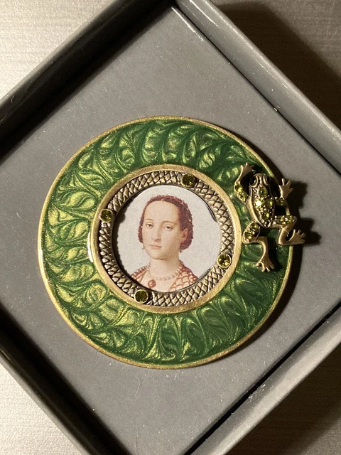 Two's Company Vintage Small Emerald And Brass Portrait Picture Frame