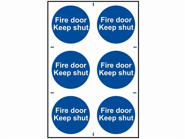 Scan SCA0151 Fire Door Keep Shut - 6 PVC Signs 100 x 100mm