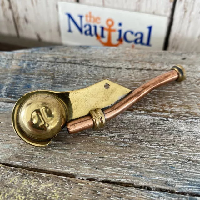 Brass & Copper Boatswain Whistle, Bosun Call Pipe For Navy, Nautical