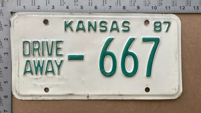 1987 Kansas drive away license plate 667 Ford Chevy Dodge 15134