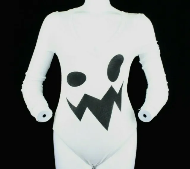 Wildfox Couture Shirt Bodysuit Womens Tee Sz XS White Jack o Lantern Nwt $98