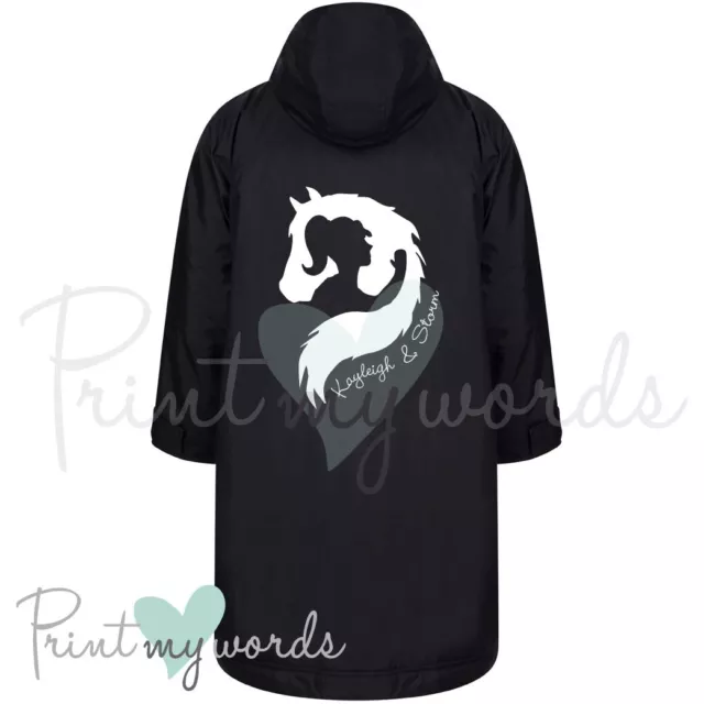 Personalised All-Weather Waterproof Robe Equestrian Long Riding Coat Horse - Hug