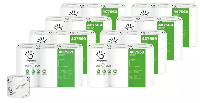 96 ROTOLI di CARTA IGIENICA FASCETTATA per HOTEL b&b  - PAPERNET BIOTECH 407569