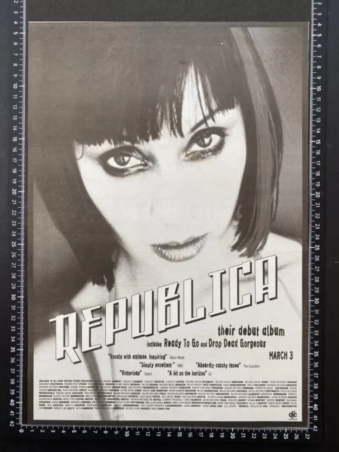 Republica - Debut Album  - 1996 Vintage Poster Size Advert Z1