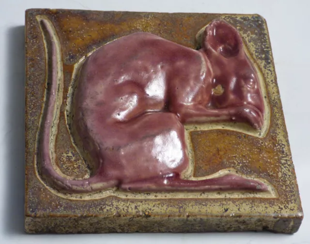 Rare Great & most Rarest Art Nouveau Deco Tile french DESVRES MOUSE  Facade Tile