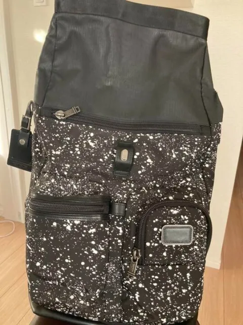 TUMI Alpha Bravo Luke Roll-Top Backpack Galaxy Print Black White 222388GP2 2