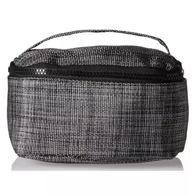 DII Modern Plastic and Pet Fabric Cosmetic Bag With Handle in Black