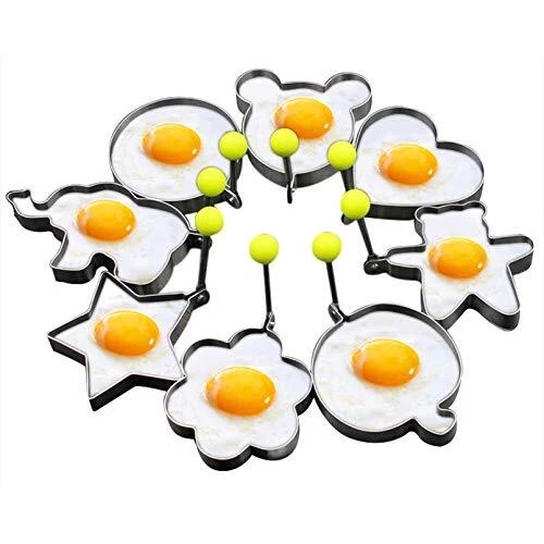 Juego de 8 anillos antiadherentes para huevos fritos para sartén