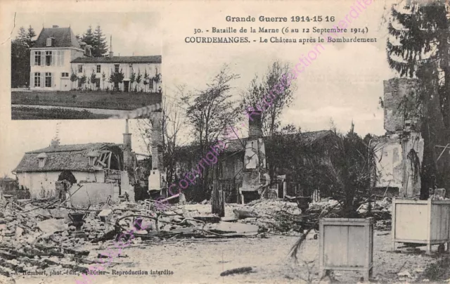 CPA 51300 Courdemanges Bataille Of La Marne Castle After The Bombing