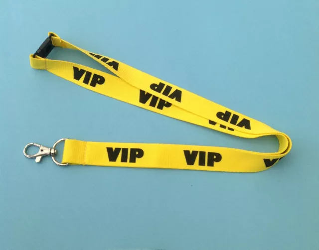 VIP Security Neck Lanyard PLUS Safety breakaway Clip Yellow Pink Black Red