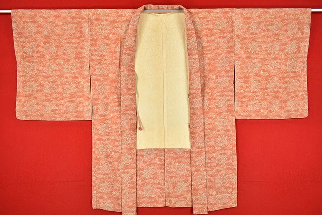 Vintage Japanese Kimono Silk Antique BORO HAORI Kusakizome Dyed/A038/540