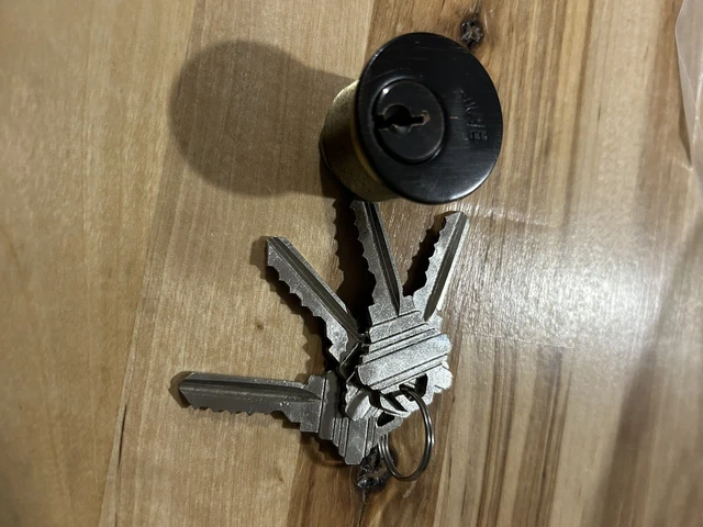 1" MORTISE LOCK CYLINDER DARK BRONZE, Comes With 4 Keys alike. Item #10.