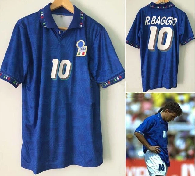 Maillot Rétro Italie 1994 – Roberto Baggio – Diadora – Neuf Avec étiquettes