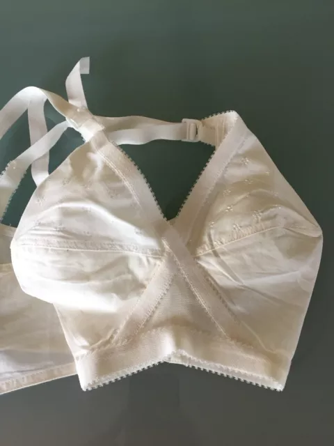 NEW PLAYTEX EMBROIDERED cotton Cross Your Heart White Bra 36 C