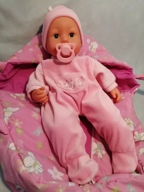 BAMBOLA BAYER CM.45 Con Culletta Rosa Chicco E Peluche Ciuchino Di