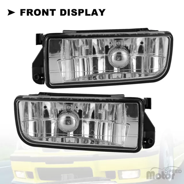 Fog Lights For 1992-1999 BMW E36/M3 3 Series Clear Glass Lens Lamp w/H1 55W Pair