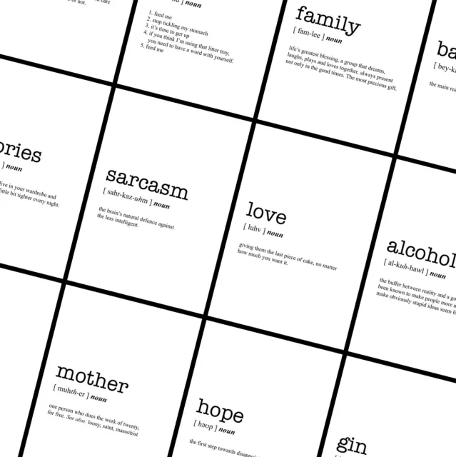 WORD DEFINITION Prints - Typography Posters - Funny Dictionary Home Wall Art