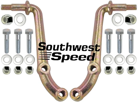 New 1948-52 Ford F1 Upper Shock Mounts,Pair,Zinc Plated,5-1/2" Long,Forged Steel
