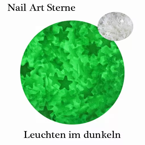 Nail Art   Sterne, leuchten im dunkeln Nagelschmuck  Flakes  3mm