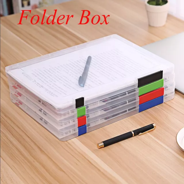 Plastic Paper Organizer Transparent Storage Document Case A4 Durable File Folder