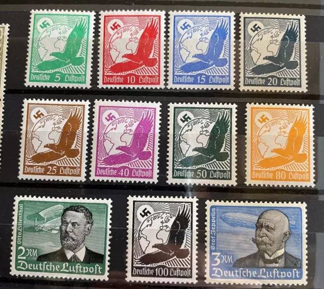 GERMANY 3rd Reich 1934 AIRMAIL MICHEL #529 - 39 SC# C46/56 **