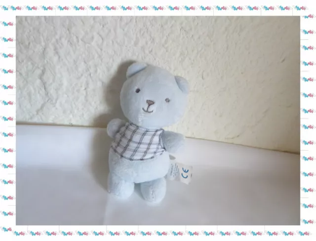 J - Doudou Peluche Petit Ours Blanc T-shirt Rayé Obaibi Okaidi