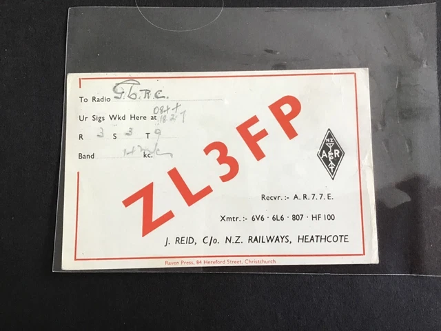 Vintage QSL Radio communication card 1947 New Zealand R37785