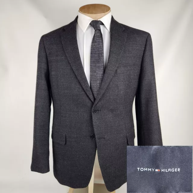Tommy Hilfiger Sport Coat Mens 44R Gray Unstructured Two Button Blazer Wool