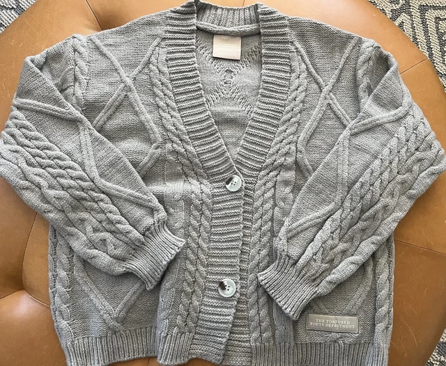 TAYLOR SWIFT THE Tortured Poets Department Gray Cardigan Size M/L 109.