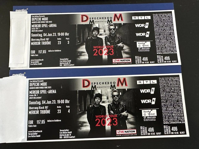 Depeche Mode Tickets, Düsseldorf, Top-Plätze, 2x, 04.06.2023